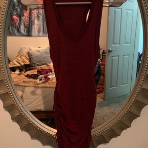 Express Red Scrunchie Dress